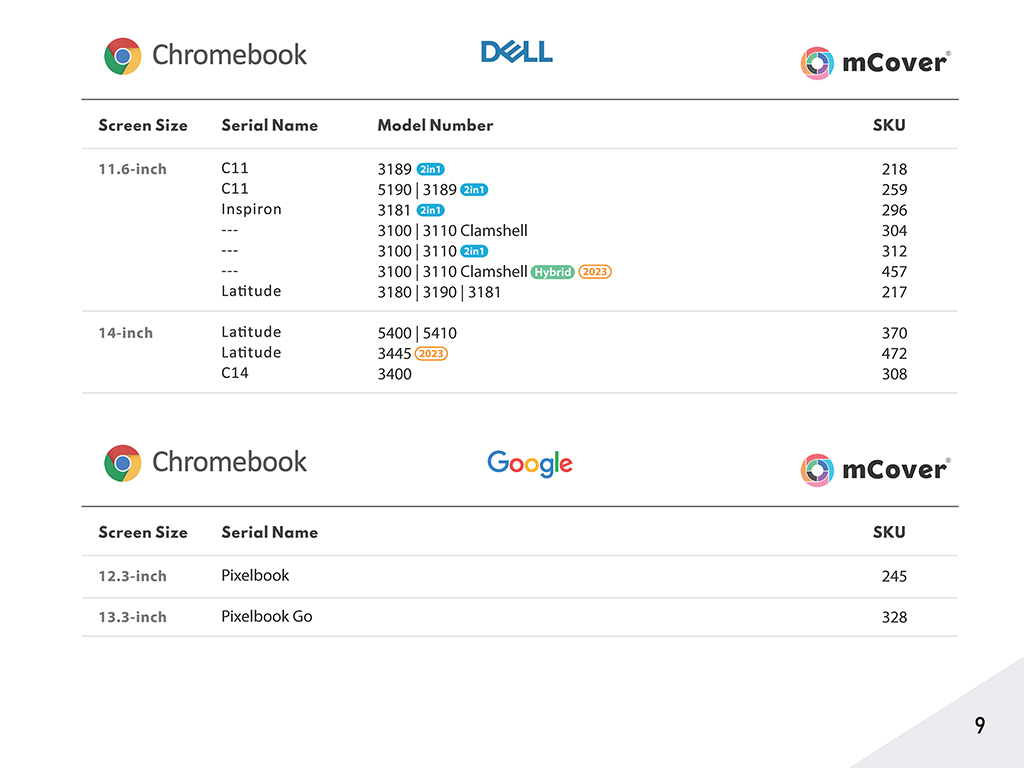 9 - mCover for Dell | Google Chromebooks
