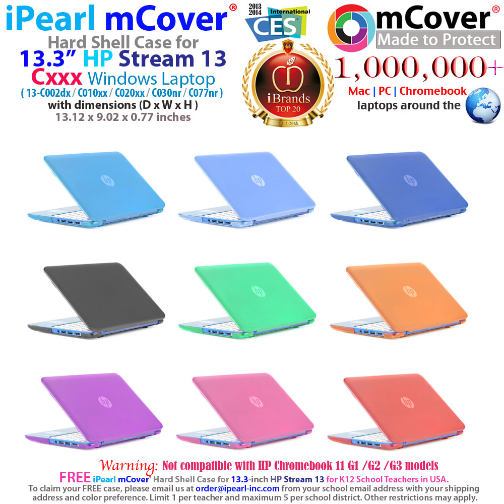 Gelovige krullen typist iPearl Inc - Light-weight, stylish mCover® Hard shell case for 13.3-inch HP  Stream 13 Windows Laptops